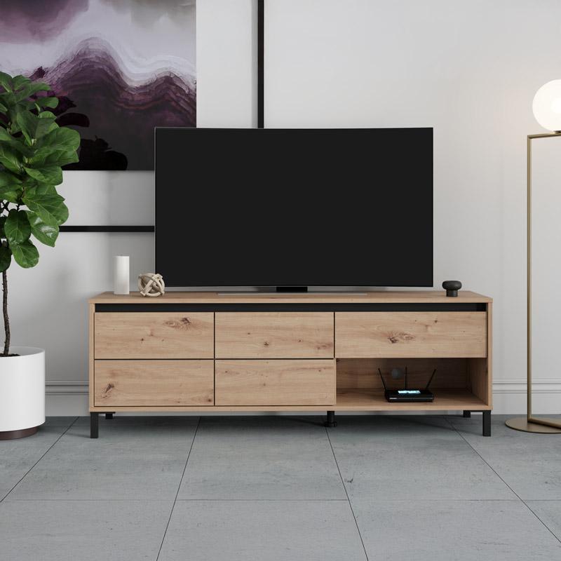 ΕΠΙΠΛΟ ΤΗΛΕΟΡΑΣΗΣ MARRON TV 150 3K1F2V ARTISAN-ΜΑΥΡΟ ΜΑΤ 151x40x52εκ