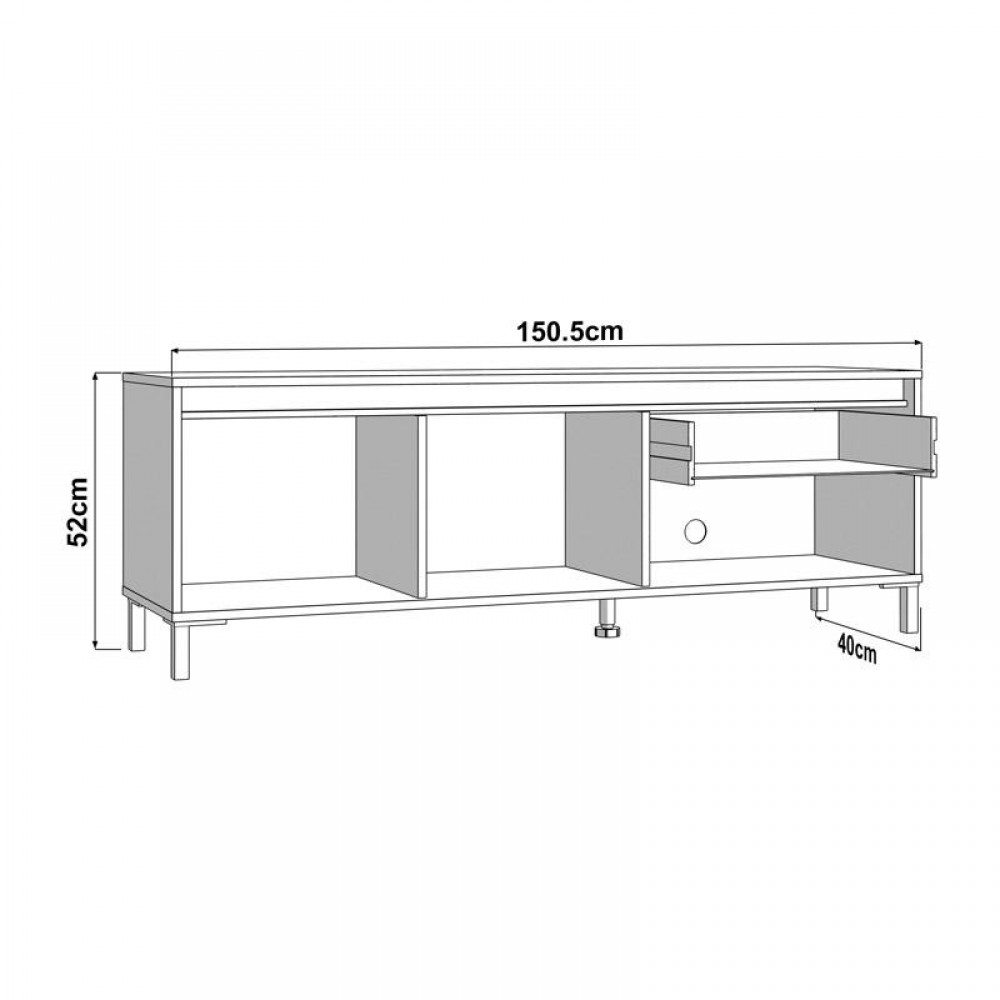 ΕΠΙΠΛΟ ΤΗΛΕΟΡΑΣΗΣ MARRON TV 150 3K1F2V ARTISAN-ΜΑΥΡΟ ΜΑΤ 151x40x52εκ