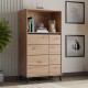 ΒΙΤΡΙΝΑ MARRON 2K2V POP 135 ARTISAN-ΜΑΥΡΟ ΜΑΤ 74x40x135εκ