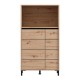 ΒΙΤΡΙΝΑ MARRON 2K2V POP 135 ARTISAN-ΜΑΥΡΟ ΜΑΤ 74x40x135εκ