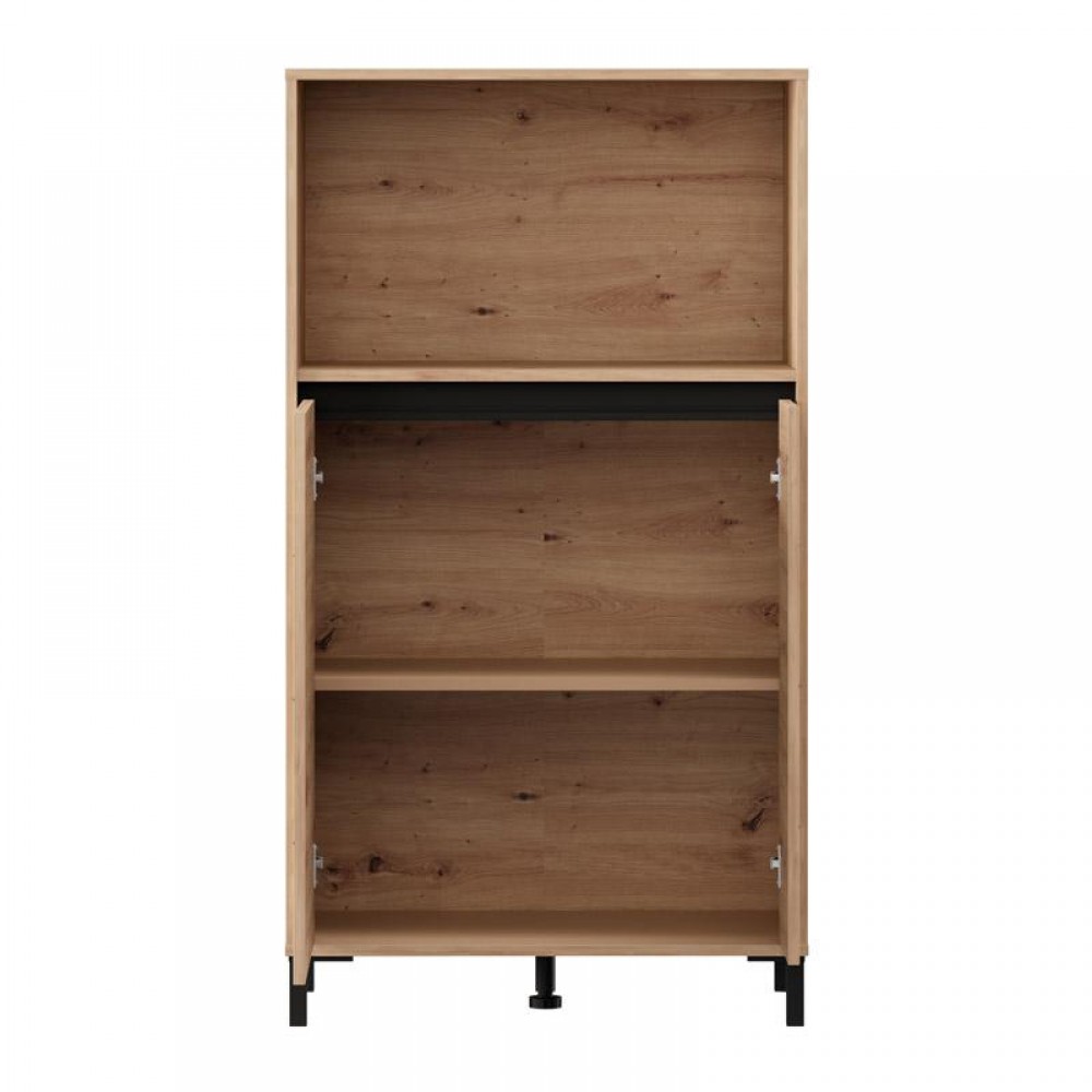 ΒΙΤΡΙΝΑ MARRON 2K2V POP 135 ARTISAN-ΜΑΥΡΟ ΜΑΤ 74x40x135εκ