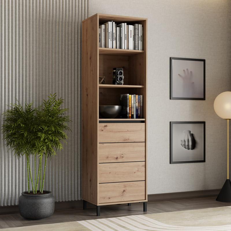 ΒΙΤΡΙΝΑ MARRON 1K1V POP 193 ARTISAN-ΜΑΥΡΟ ΜΑΤ 55x40x193εκ