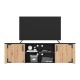 ΕΠΙΠΛΟ ΤΗΛΕΟΡΑΣΗΣ LAZIO 200 ARTISAΝ OAK-ΜΑΥΡΟ 197x40x58εκ