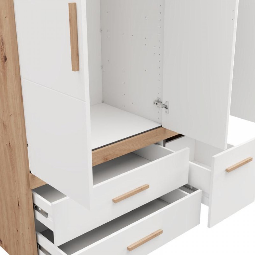 ΝΤΟΥΛΑΠΑ DILLON 3K3F1O h207 ARTISAN OAK-ΛΕΥΚΟ 117x52x208εκ