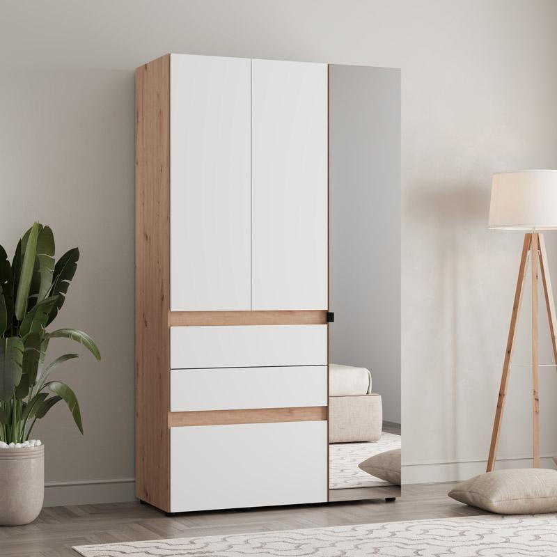 ΝΤΟΥΛΑΠΑ ARDERIN 3K3F1O h207 ARTISAN OAK-ΛΕΥΚΟ 117x52x208εκ