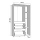 ΝΤΟΥΛΑΠΑ ARDERIN 3K3F1O h207 ARTISAN OAK-ΛΕΥΚΟ 117x52x208εκ