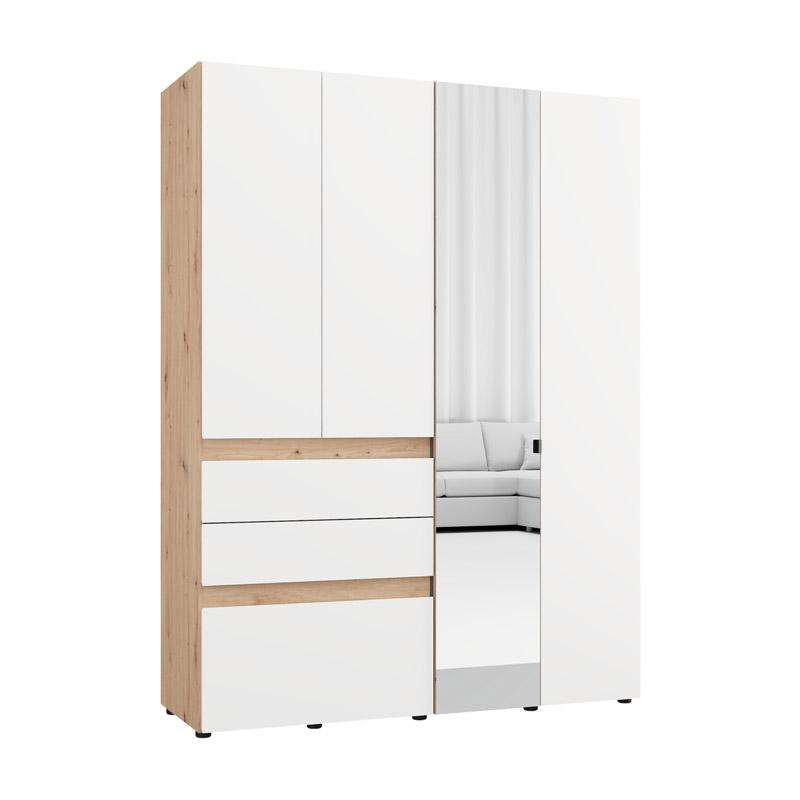 ΝΤΟΥΛΑΠΑ ARDERIN 4K3F1O h207 ARTISAN OAK-ΛΕΥΚΟ 155x52x208εκ