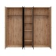ΝΤΟΥΛΑΠΑ AVIGNON 5K h211 ARTISAN OAK-ΜΑΥΡΟ ΧΡΩΜΑ 228x55x211εκ