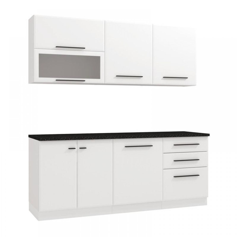 ΣΥΝΘΕΣΗ ΚΟΥΖΙΝΑΣ AMELIA 200 SM ΛΕΥΚΟ-ΛΕΥΚΟ HIGH GLOSS ΧΡΩΜΑ 200x56x200εκ