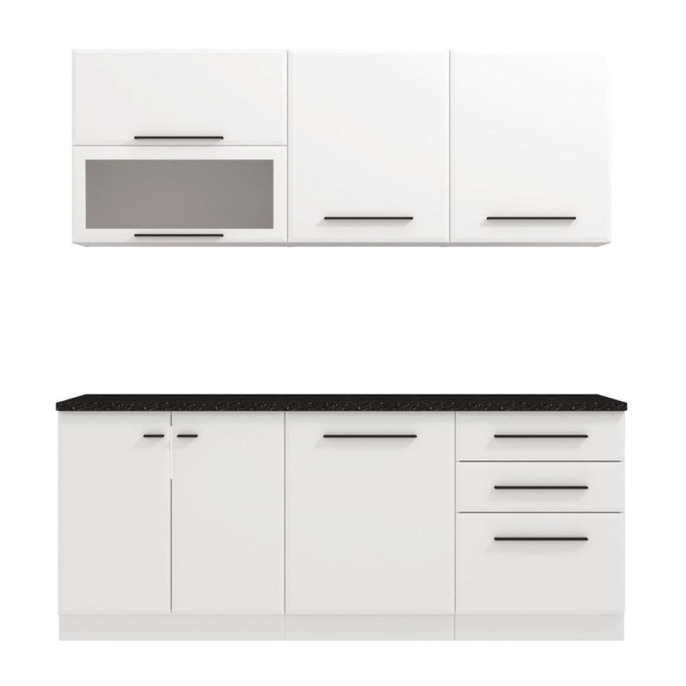 ΣΥΝΘΕΣΗ ΚΟΥΖΙΝΑΣ AMELIA 200 SM ΛΕΥΚΟ-ΛΕΥΚΟ HIGH GLOSS ΧΡΩΜΑ 200x56x200εκ