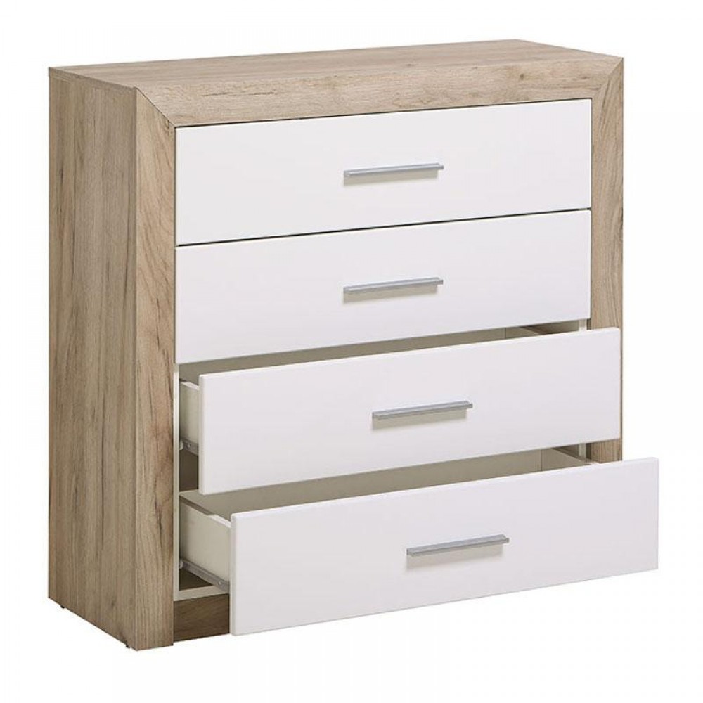 ΚΟΜΟΤΑ-ΣΥΡΤΑΡΙΕΡΑ  Etna 4F Grey Oak - Λευκή Λάκα 93x35x90.5εκ