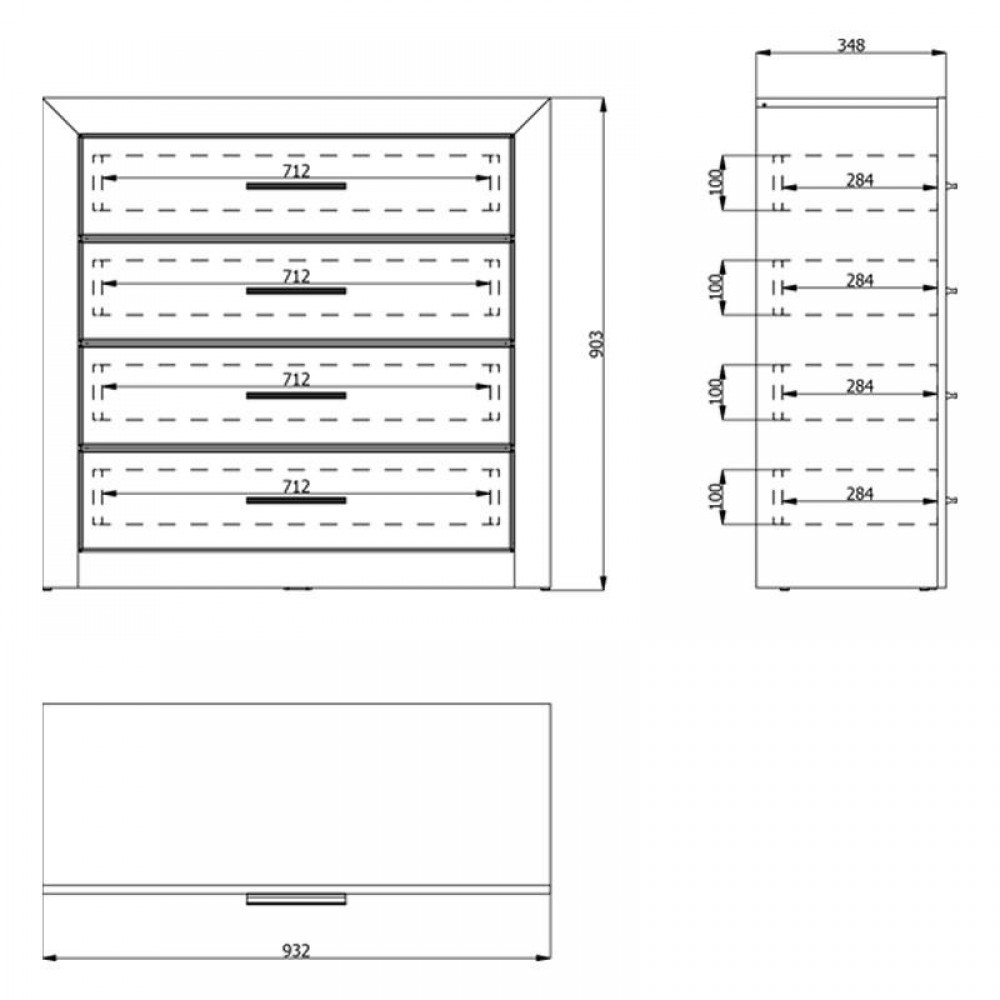 ΚΟΜΟΤΑ-ΣΥΡΤΑΡΙΕΡΑ  Etna 4F Grey Oak - Λευκή Λάκα 93x35x90.5εκ