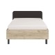 ΚΡΕΒΑΤΙ BARLETTA 120 GREY OAK ΜΕ ΓΚΡΙ ΥΦΑΣΜΑ ΚΑΙ ΜΑΥΡΑ ΠΟΔΙΑ 131x213,5x85,5εκ (120x200)