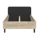 ΚΡΕΒΑΤΙ BARLETTA 120 GREY OAK ΜΕ ΓΚΡΙ ΥΦΑΣΜΑ ΚΑΙ ΜΑΥΡΑ ΠΟΔΙΑ 131x213,5x85,5εκ (120x200)