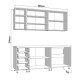 ΣΥΝΘΕΣΗ ΚΟΥΖΙΝΑΣ UNA 200 ΛΕΥΚΟ-ΛΕΥΚΟ HIGH GLOSS ΧΡΩΜΑ 200x60x213εκ