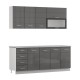ΣΥΝΘΕΣΗ ΚΟΥΖΙΝΑΣ UNA 200 ΛΕΥΚΟ-ΓΚΡΙ HIGH GLOSS ΧΡΩΜΑ 200x60x213εκ