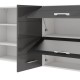 ΣΥΝΘΕΣΗ ΚΟΥΖΙΝΑΣ UNA 200 ΛΕΥΚΟ-ΓΚΡΙ HIGH GLOSS ΧΡΩΜΑ 200x60x213εκ