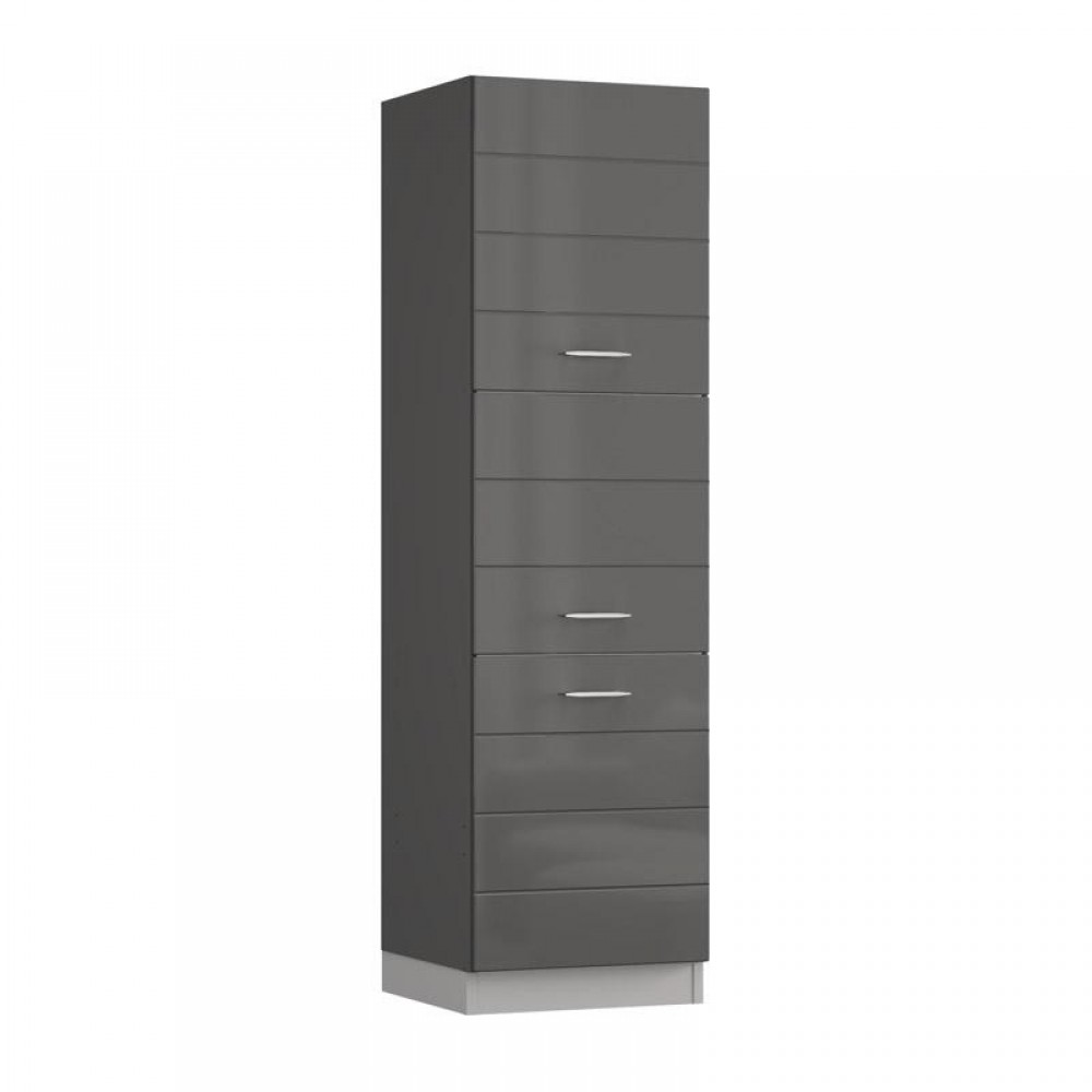 ΝΤΟΥΛΑΠΙ ΚΟΥΖΙΝΑΣ UNA BD60 UR ΛΕΥΚΟ-ΓΚΡΙ HIGH GLOSS ΧΡΩΜΑ 60x58x214εκ