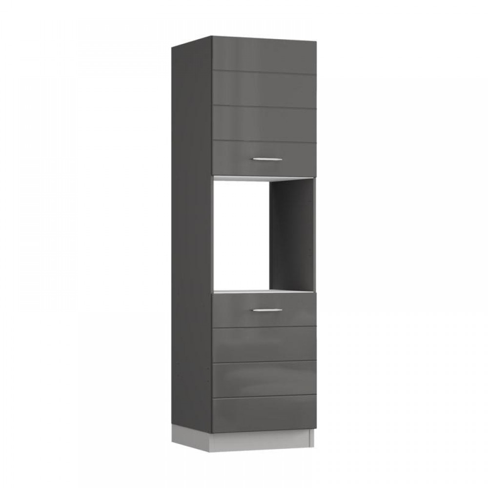 ΝΤΟΥΛΑΠΙ ΚΟΥΖΙΝΑΣ UNA BD60 UR ΛΕΥΚΟ-ΓΚΡΙ HIGH GLOSS ΧΡΩΜΑ 60x58x214εκ