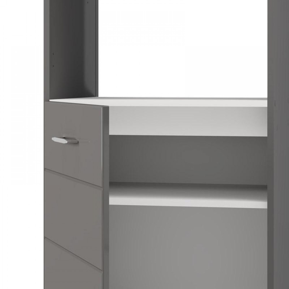ΝΤΟΥΛΑΠΙ ΚΟΥΖΙΝΑΣ UNA BD60 UR ΛΕΥΚΟ-ΓΚΡΙ HIGH GLOSS ΧΡΩΜΑ 60x58x214εκ