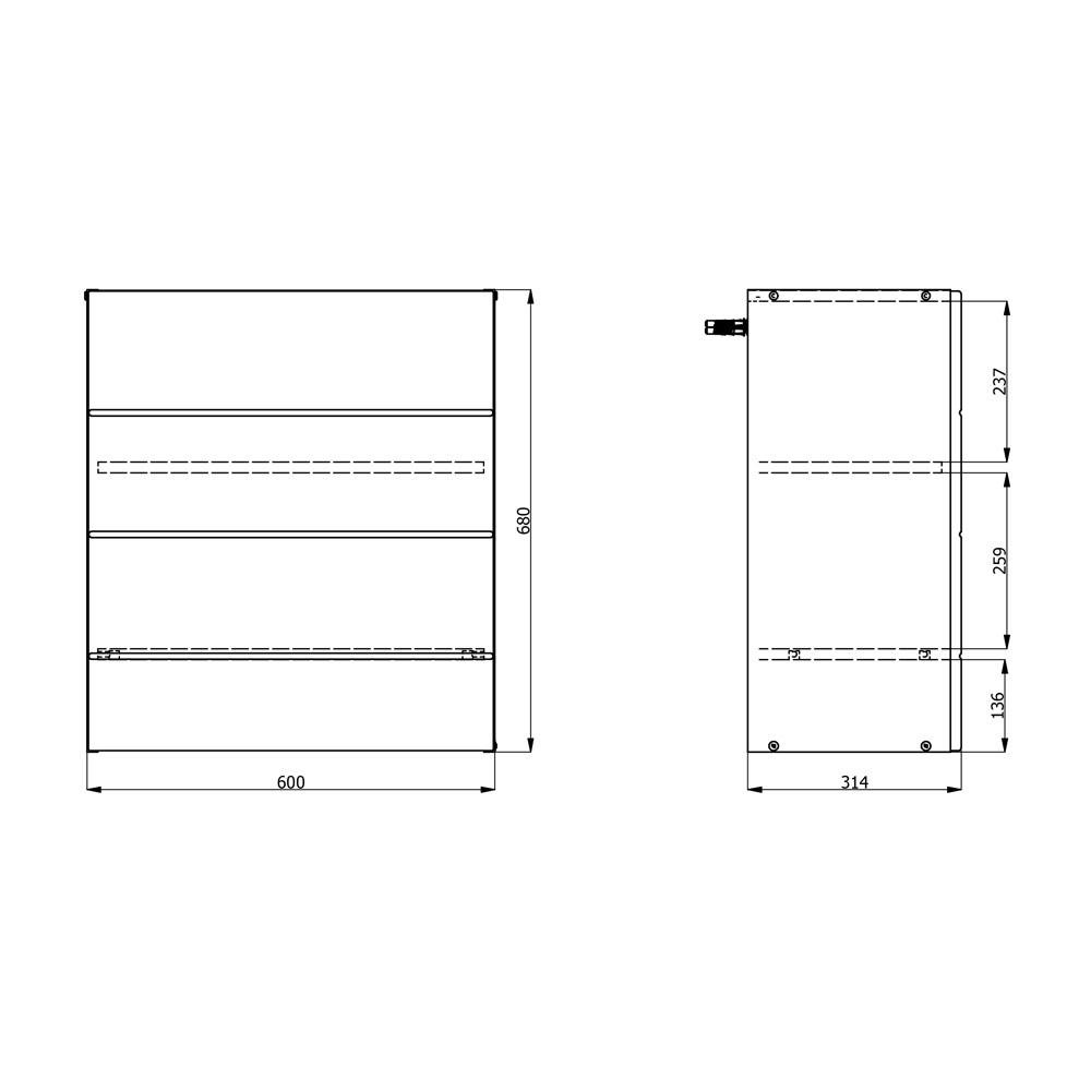 ΝΤΟΥΛΑΠΙ ΚΟΥΖΙΝΑΣ UNA BD60 UR ΛΕΥΚΟ-ΓΚΡΙ HIGH GLOSS ΧΡΩΜΑ 60x58x214εκ