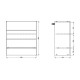 ΝΤΟΥΛΑΠΙ ΚΟΥΖΙΝΑΣ UNA BD60 UR ΛΕΥΚΟ-ΓΚΡΙ HIGH GLOSS ΧΡΩΜΑ 60x58x214εκ