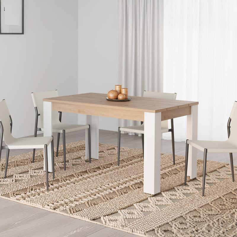 ΤΡΑΠΕΖΙ ΤΡΑΠΕΖΑΡΙΑΣ SPOLETO ΛΕΥΚΟ-ARTISAN OAK ΧΡΩΜΑ 135x80x76εκ