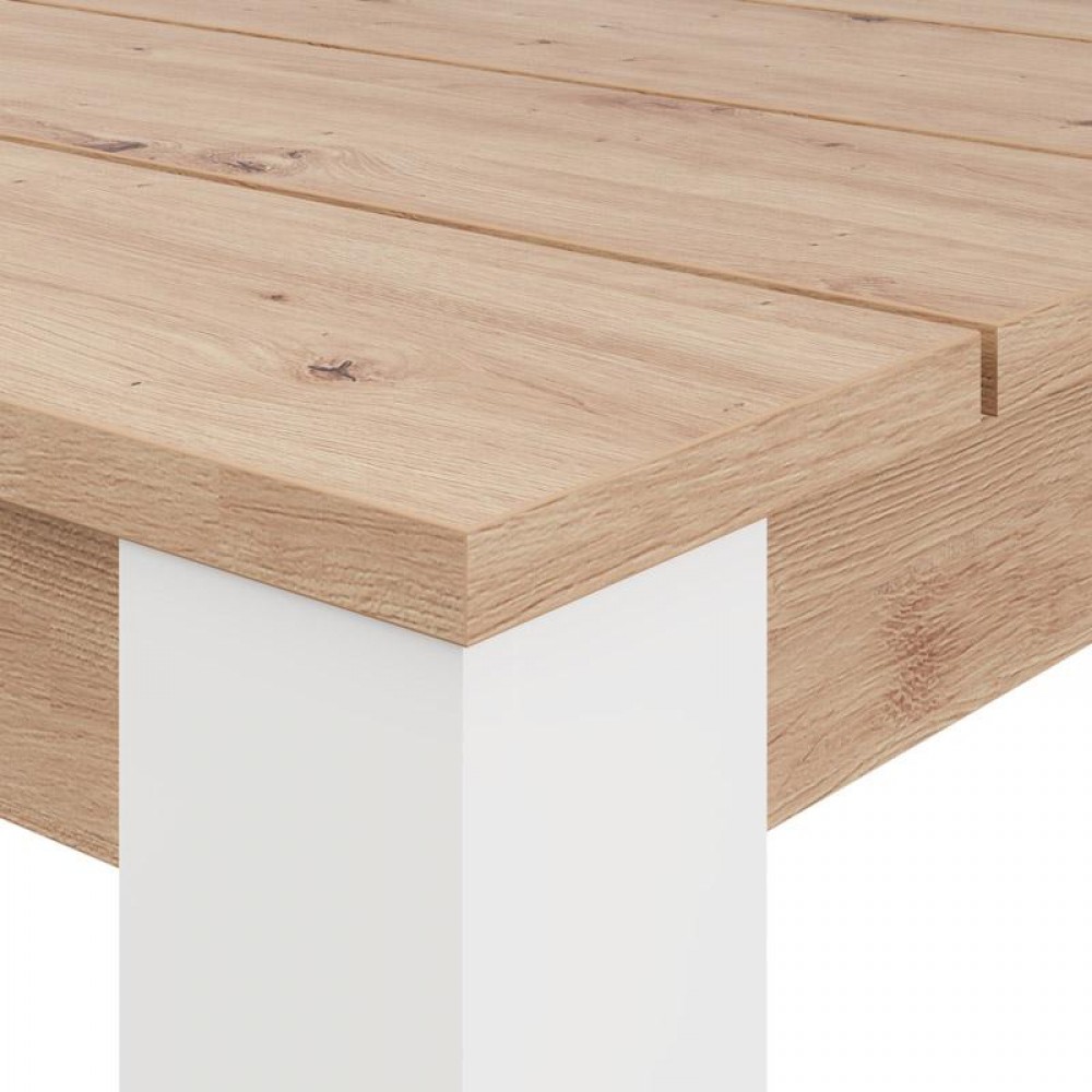 ΤΡΑΠΕΖΙ ΤΡΑΠΕΖΑΡΙΑΣ SPOLETO ΛΕΥΚΟ-ARTISAN OAK ΧΡΩΜΑ 135x80x76εκ