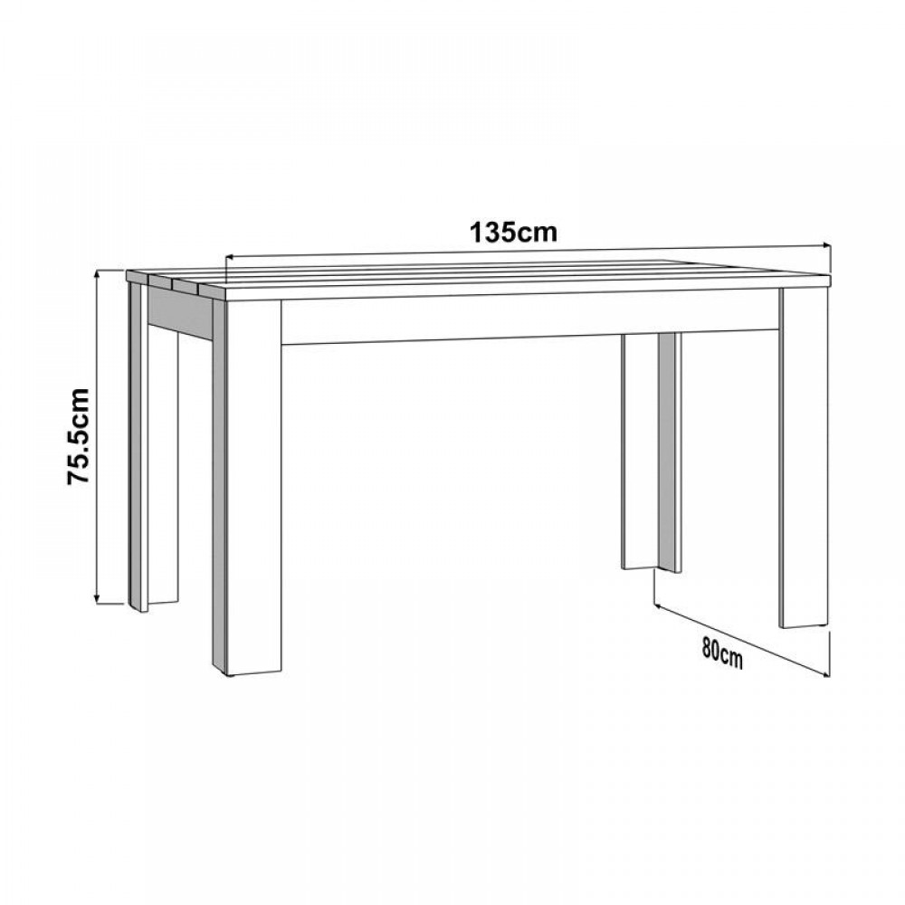 ΤΡΑΠΕΖΙ ΤΡΑΠΕΖΑΡΙΑΣ SPOLETO ΛΕΥΚΟ-ARTISAN OAK ΧΡΩΜΑ 135x80x76εκ