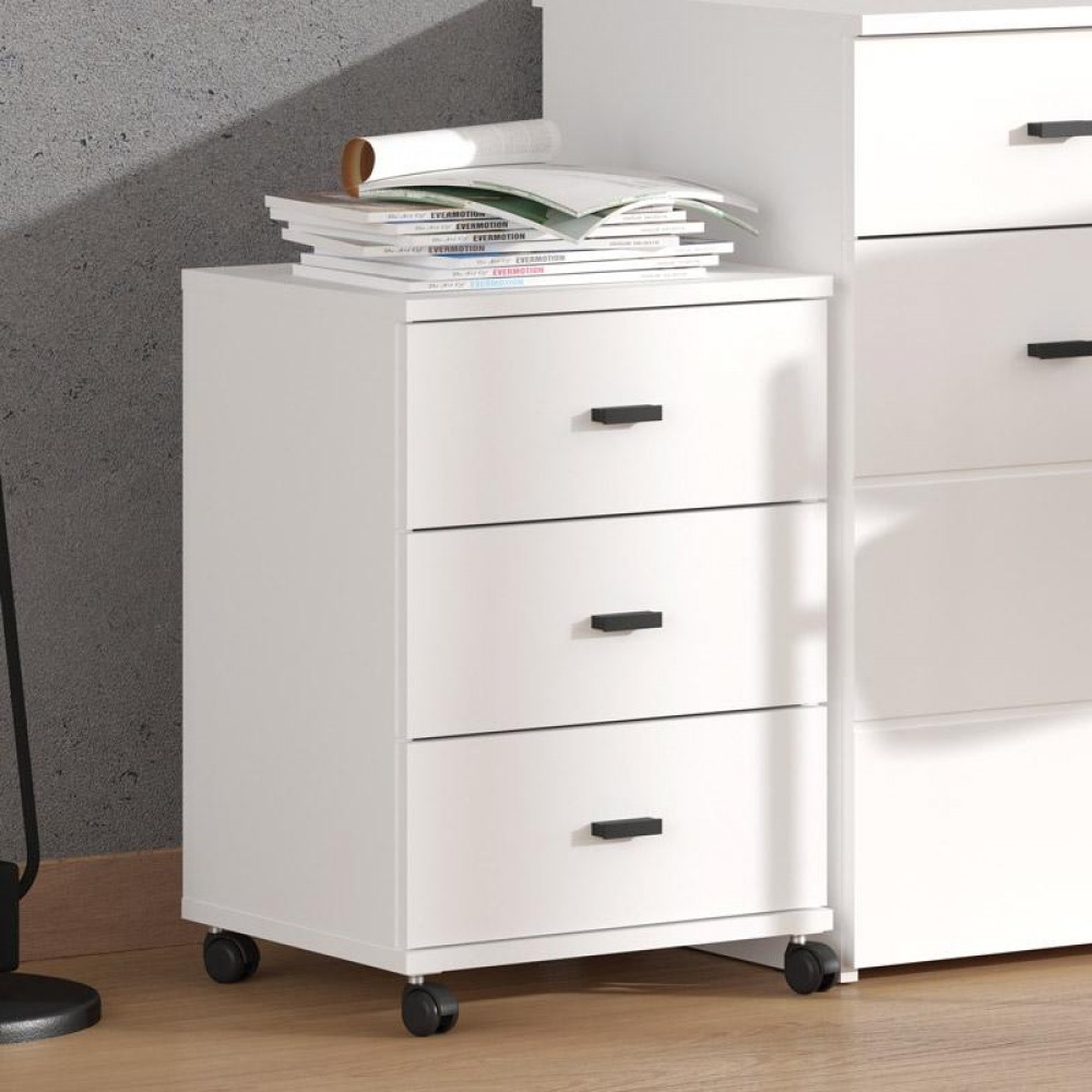 ΣΥΡΤΑΡΙΕΡΑ ΓΡΑΦΕΙΟΥ ALMOND 38 3F RS ΛΕΥΚΟ ΧΡΩΜΑ 39x35x56εκ