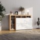 ΚΟΜΟΤΑ-ΜΠΟΥΦΕΣ ARGYLL 154 3K2F1V OP ΛΕΥΚΟ ΜΕ ARTISAN OAK ΧΡΩΜΑ 155x40x100εκ