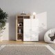 ΒΙΤΡΙΝΑ ARGYLL 2K2V OP 138 ΛΕΥΚΟ ΜΕ ARTISAN OAK ΧΡΩΜΑ 116x35x138εκ