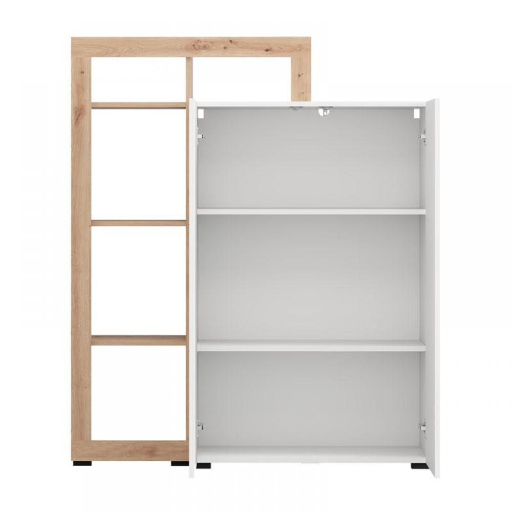ΒΙΤΡΙΝΑ ARGYLL 2K2V OP 138 ΛΕΥΚΟ ΜΕ ARTISAN OAK ΧΡΩΜΑ 116x35x138εκ