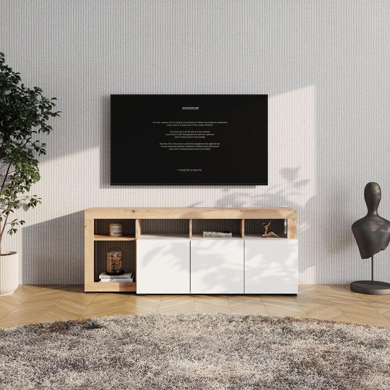 ΕΠΙΠΛΟ ΤΗΛΕΟΡΑΣΗΣ ARGYLL TV 154 3K3V OP ΛΕΥΚΟ ΜΕ ARTISAN OAK ΧΡΩΜΑ 154x40x61εκ
