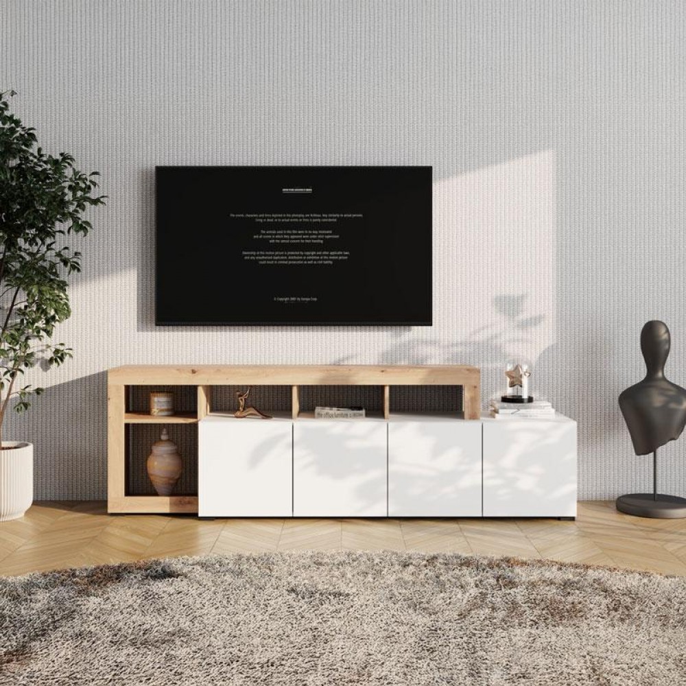 ΕΠΙΠΛΟ ΤΗΛΕΟΡΑΣΗΣ ARGYLL TV 192 4K4V OP ΛΕΥΚΟ ΜΕ ARTISAN OAK ΧΡΩΜΑ 192x40x61εκ