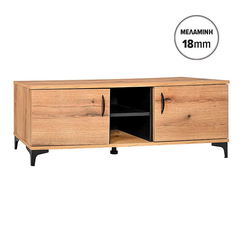 ΕΠΙΠΛΟ ΤΗΛΕΟΡΑΣΗΣ Fylliana Alba ARTISAN OAK-ΜΑΥΡΟ 138x40x47εκ