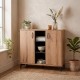 KOMOTA-ΜΠΟΥΦΕΣ Fylliana Alba ARTISAN OAK-ΜΑΥΡΟ 90x40x83εκ