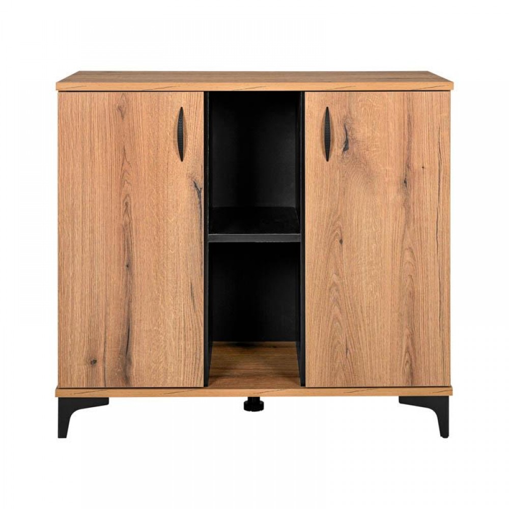 KOMOTA-ΜΠΟΥΦΕΣ Fylliana Alba ARTISAN OAK-ΜΑΥΡΟ 90x40x83εκ