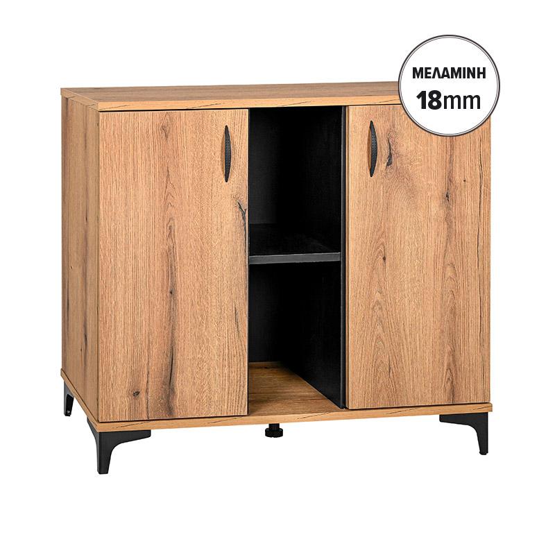 KOMOTA-ΜΠΟΥΦΕΣ Fylliana Alba ARTISAN OAK-ΜΑΥΡΟ 90x40x83εκ