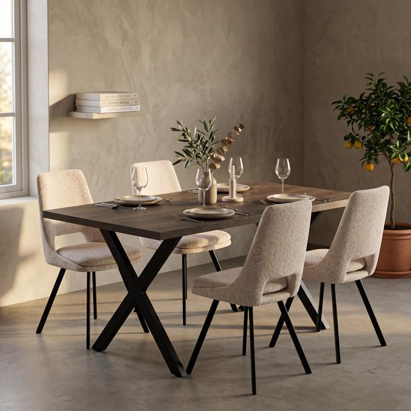 ΤΡΑΠΕΖΙ ΤΡΑΠΕΖΑΡΙΑΣ Fylliana Lumina TOBACCO ΧΡΩΜΑ 160x90x75