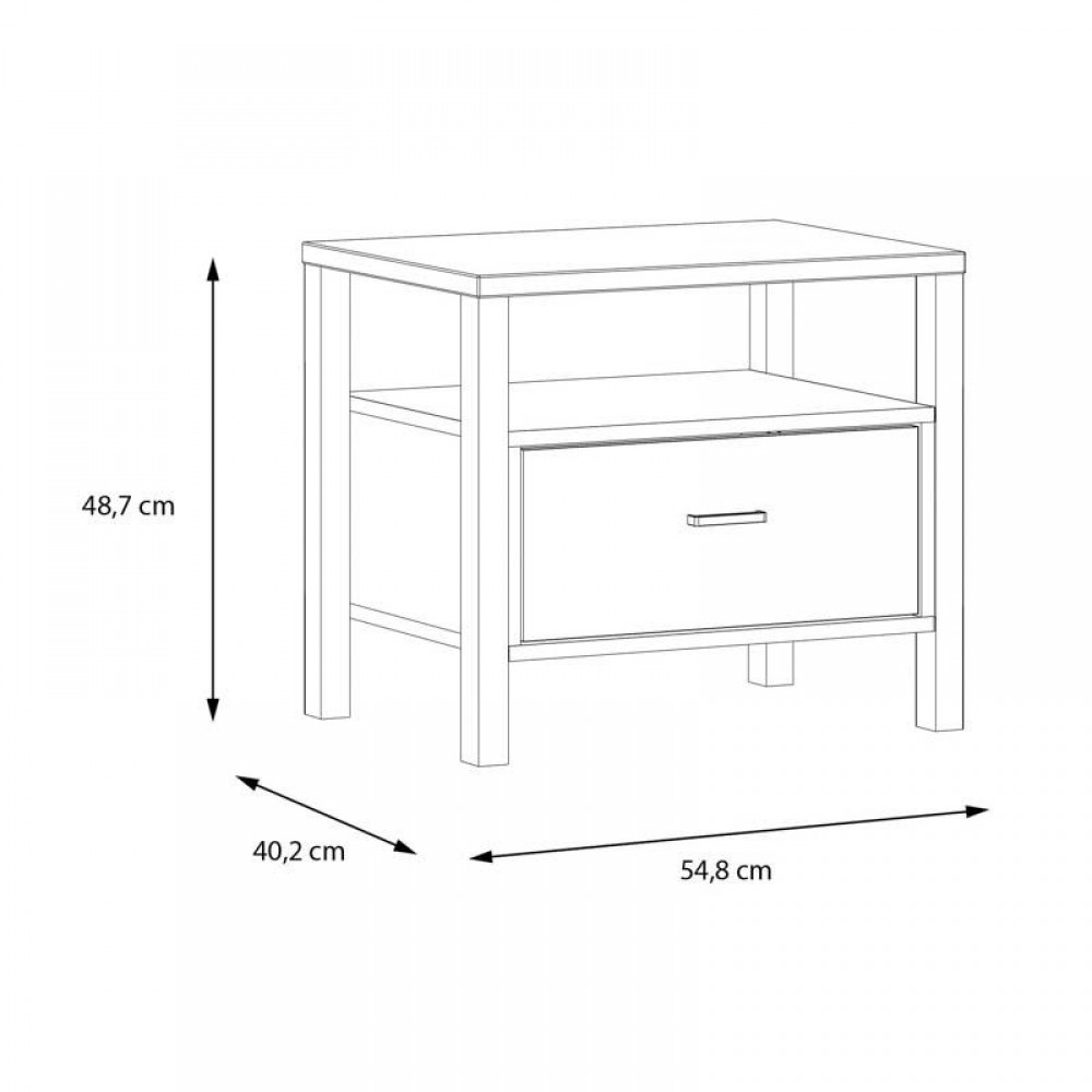 ΚΟΜΟΔΙΝΟ TERRANO RIVIERA OAK ΧΡΩΜΑ 55x40x49εκ