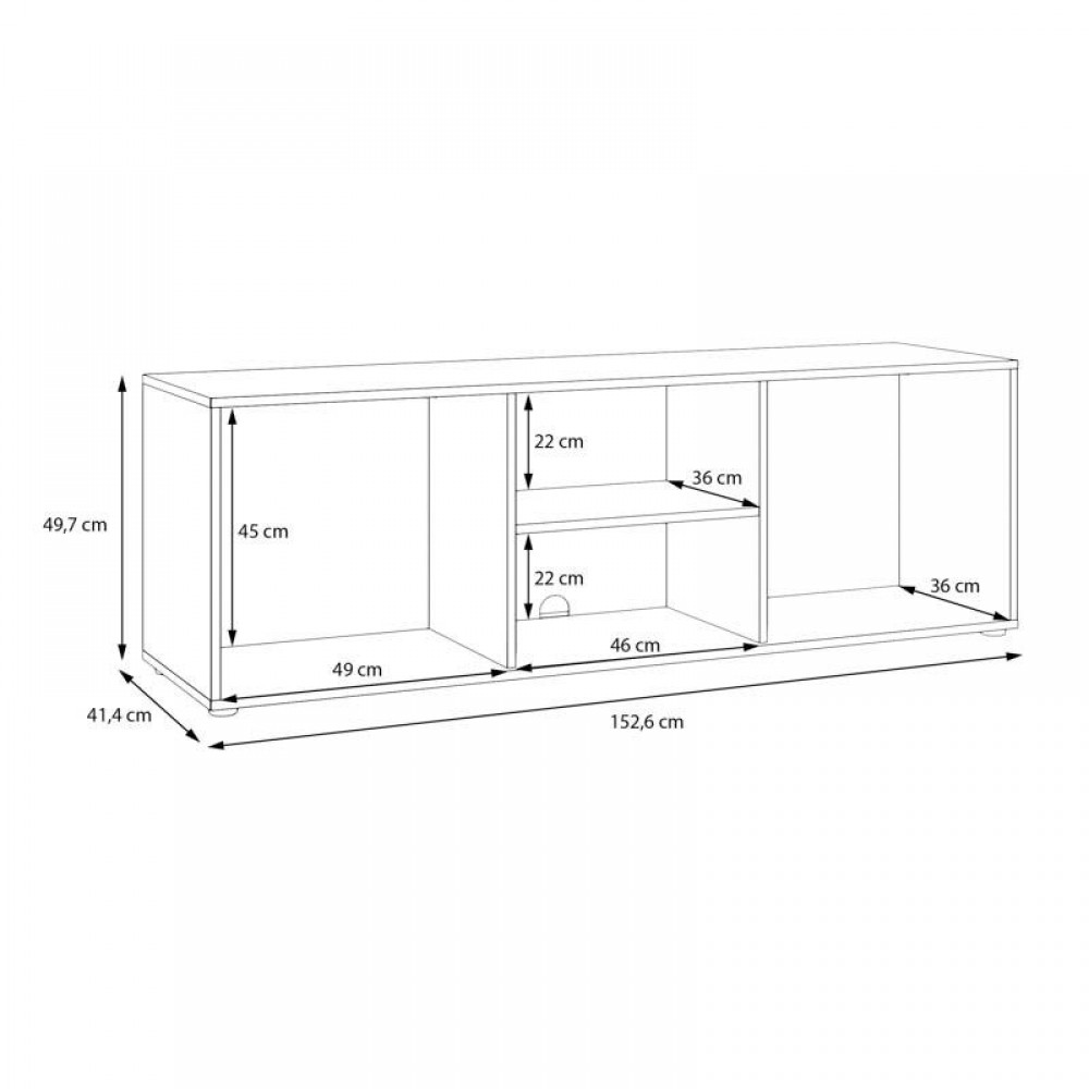 ΕΠΙΠΛΟ ΤΗΛΕΟΡΑΣΗΣ ARIA MAUVELLA OAK ΧΡΩΜΑ 153x42x50εκ
