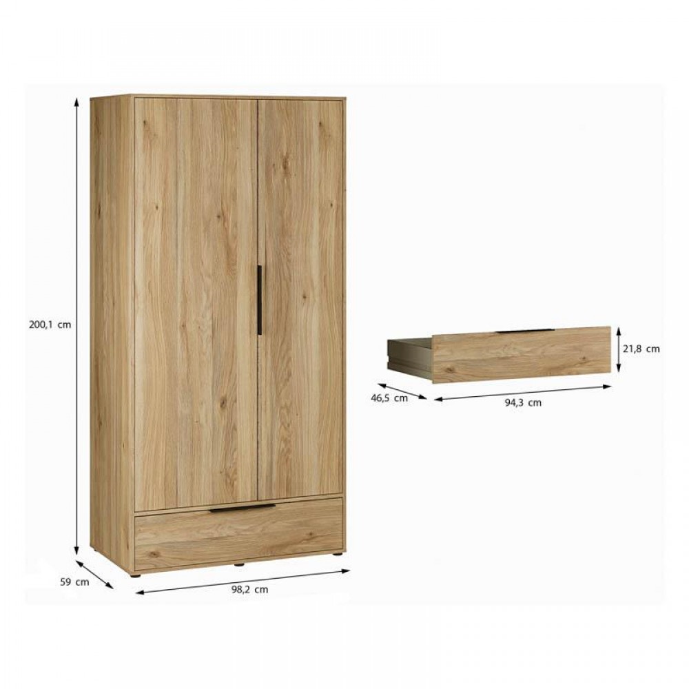 ΝΤΟΥΛΑΠΑ ARIA MAUVELLA OAK ΧΡΩΜΑ 99x59x200εκ