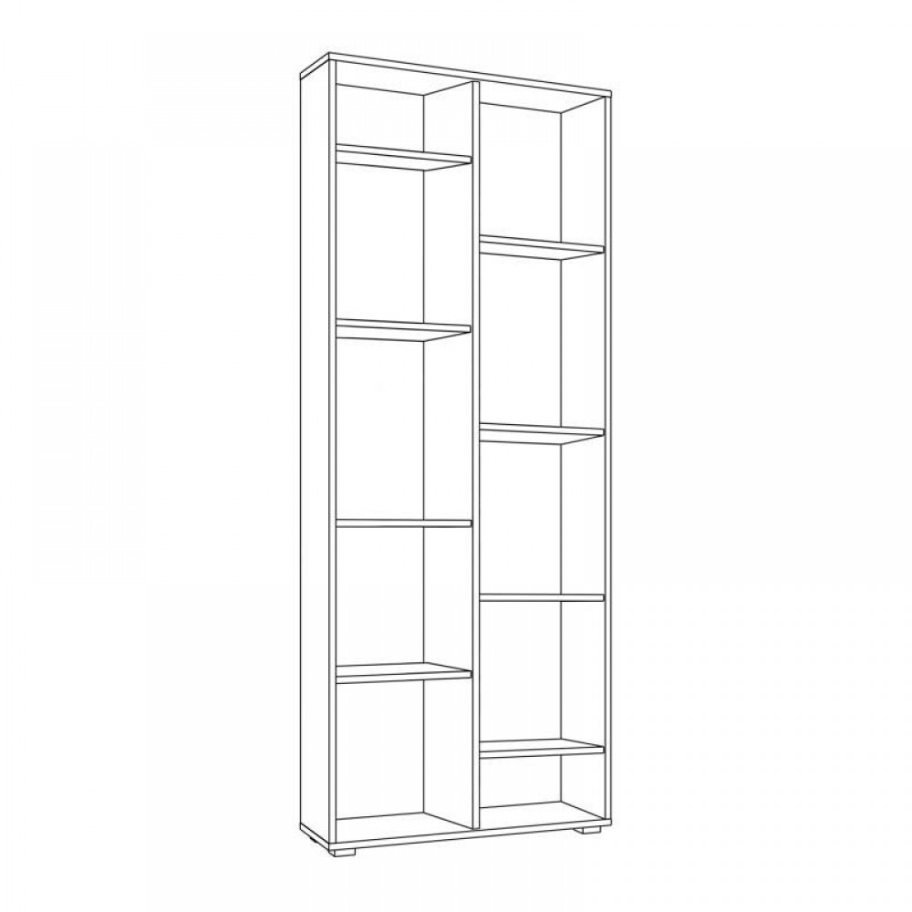 ΒΙΒΛΙΟΘΗΚΗ Fylliana Modulus 5 GREY OAK ΧΡΩΜΑ 70x33x177εκ