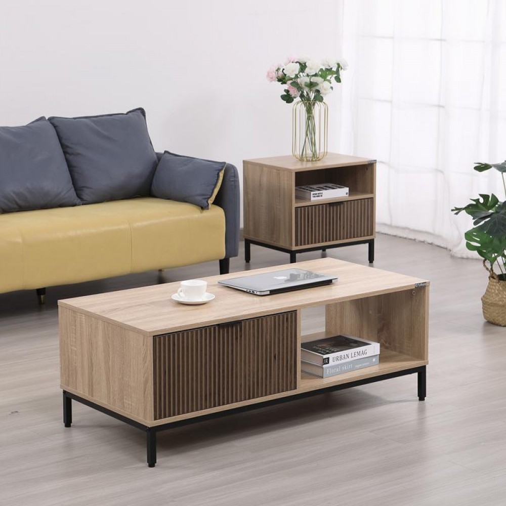 ΤΡΑΠΕΖΑΚΙ ΣΑΛΟΝΙΟΥ Fylliana Rythmos SONOMA-WALLNUT ΧΡΩΜΑ 110x50x40εκ