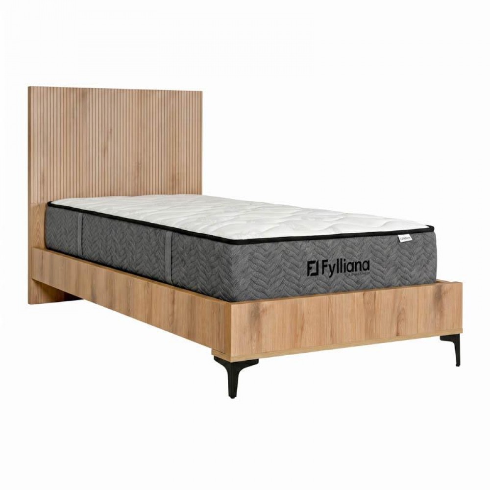 ΚΡΕΒΑΤΙ Fylliana Alicante NATURAL CANELLA OAK ΧΡΩΜΑ 100x210x110εκ (90x200)