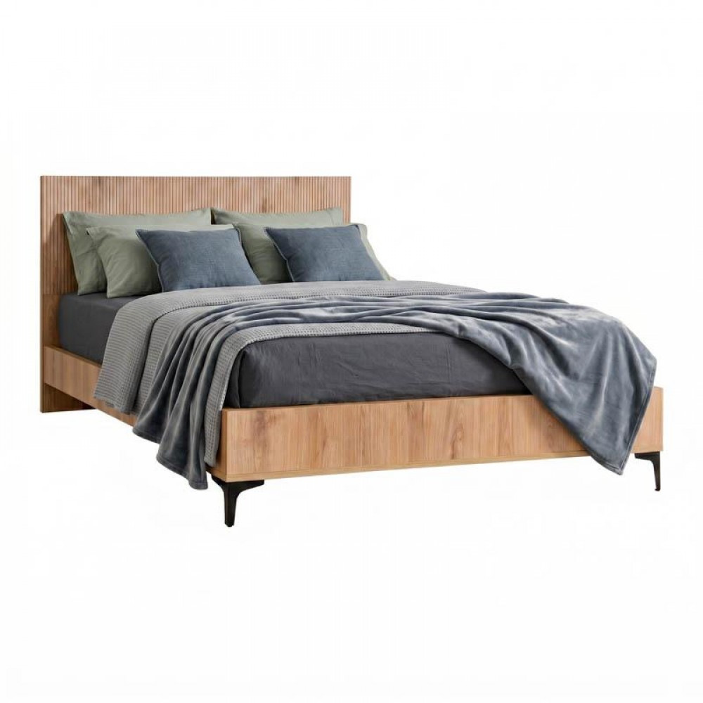 ΚΡΕΒΑΤΙ Fylliana Alicante NATURAL CANELLA OAK ΧΡΩΜΑ 150x210x110εκ (140x200)