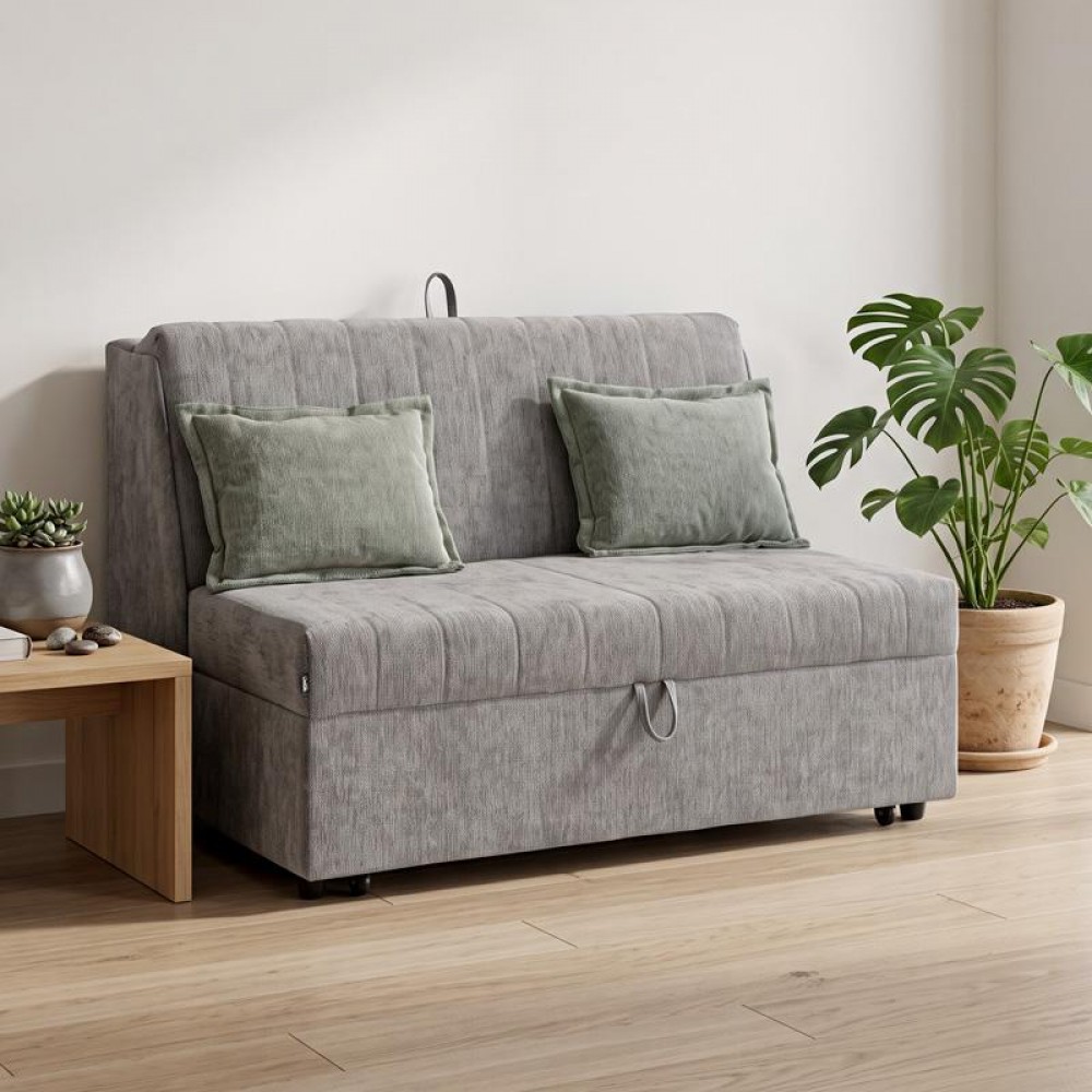 ΔΙΘΕΣΙΟΣ ΚΑΝΑΠΕΣ-ΚΡΕΒΑΤΙ Fylliana Nest ΓΚΡΙ ΧΡΩΜΑ 145x100x92εκ