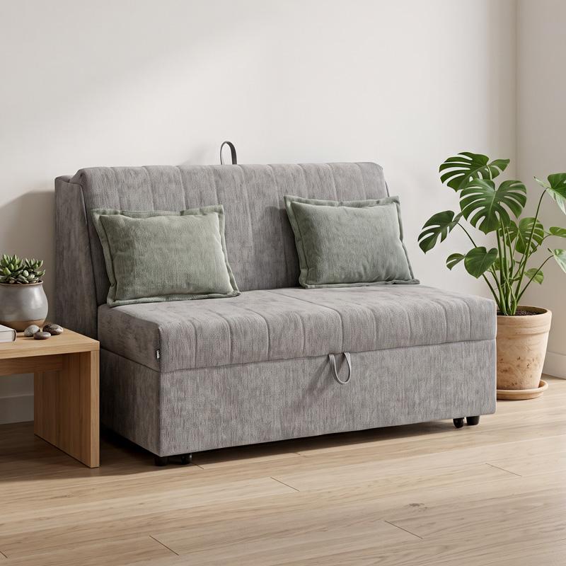 ΔΙΘΕΣΙΟΣ ΚΑΝΑΠΕΣ-ΚΡΕΒΑΤΙ Fylliana Nest ΓΚΡΙ ΧΡΩΜΑ 145x100x92εκ