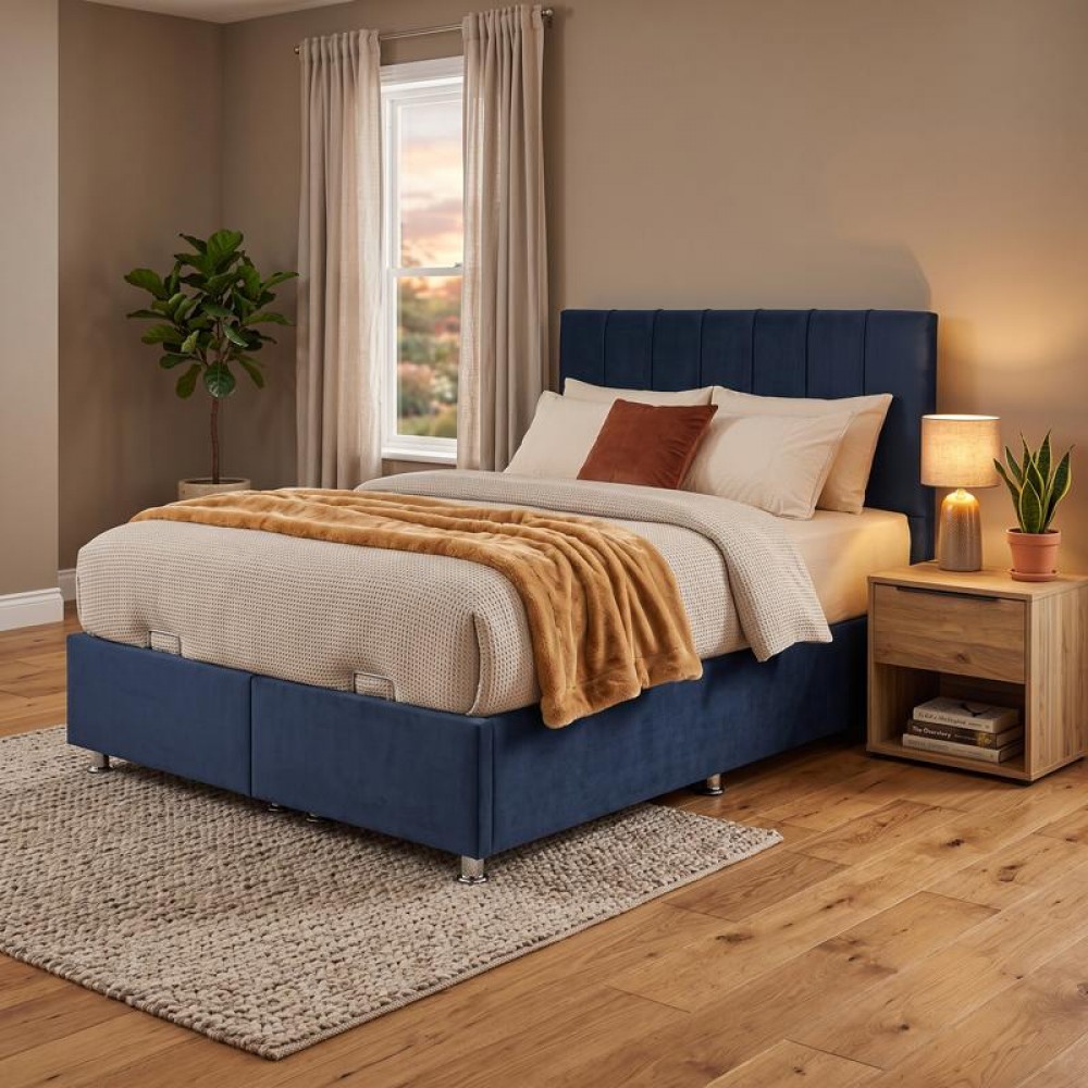ΚΡΕΒΑΤΙ Fylliana Noble BLUE RAF ΜΕ ΑΠΟΘHKEYTIKO ΧΩΡΟ 162x208x130εκ (160x200)